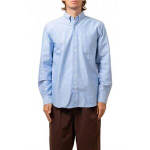 NEW C.O.F. STUDIO button down american oxford shirt in light blue